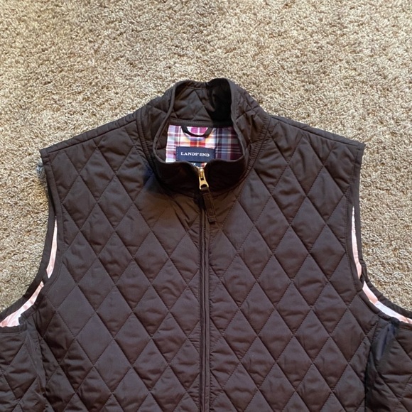 Lands End Women’s Brown Quilted Vest 2x - Picture 5 of 16